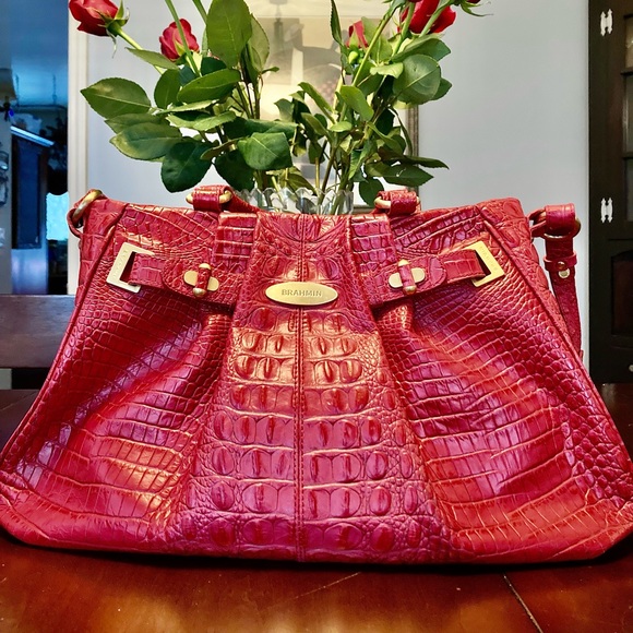 Brahmin Authentic Red Leather Satchel